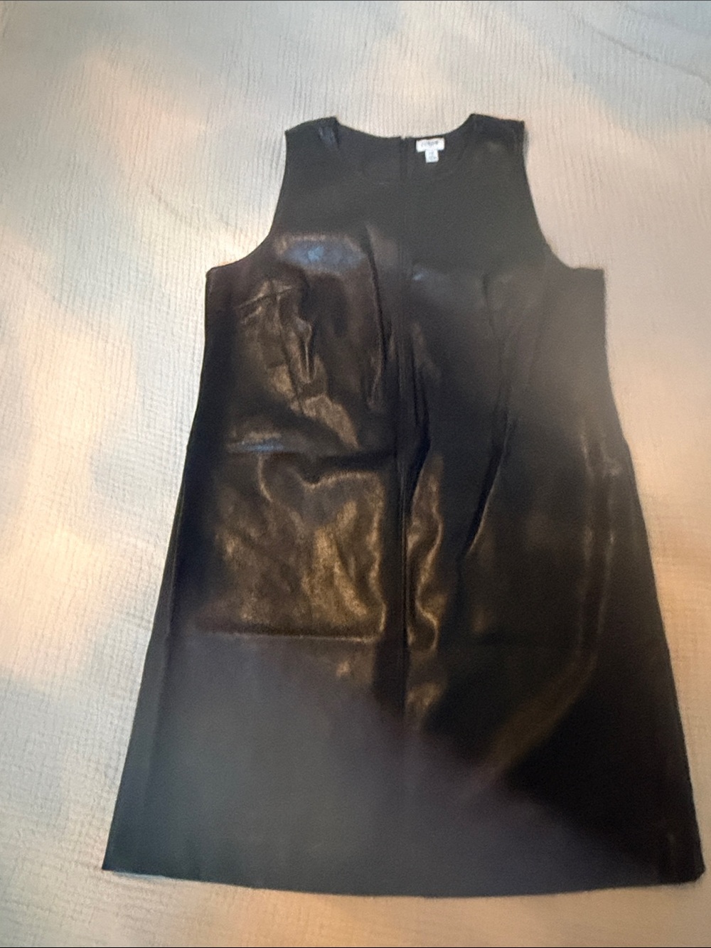 J. Crew Black Faux Leather Shift Dress